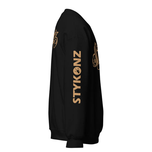 Men’s Graffiti Fleece Sweatshirt – Gold Scriptkonz | Hip - Hop Streetwear Sweatshirt - Stykonz Graffiti Streetwear
